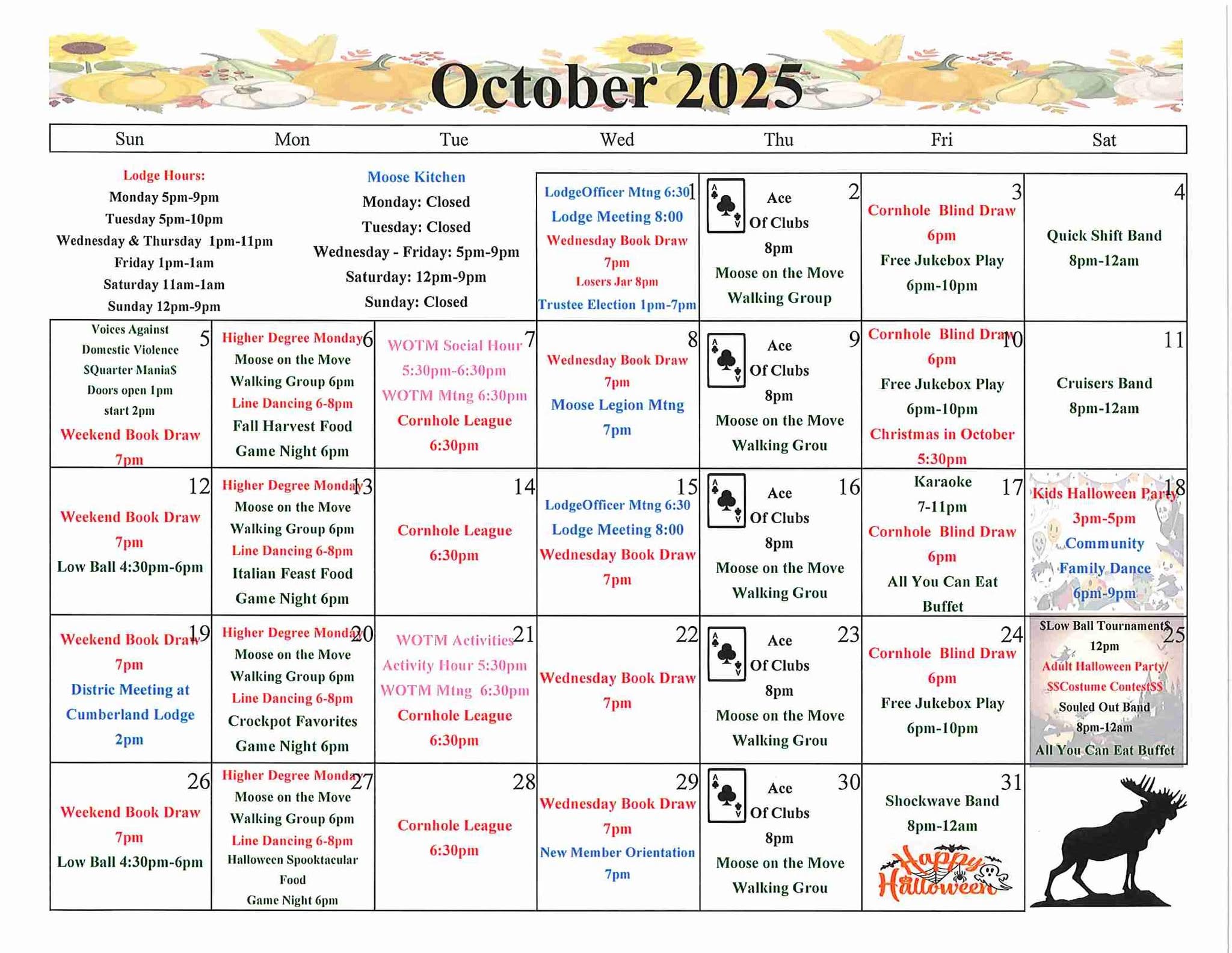 October Calendar